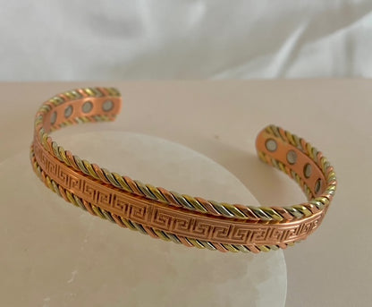 Pure Copper Greek Key Magnetic Therapy Bracelet