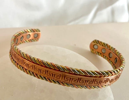 Pure Copper Greek Key Magnetic Therapy Bracelet