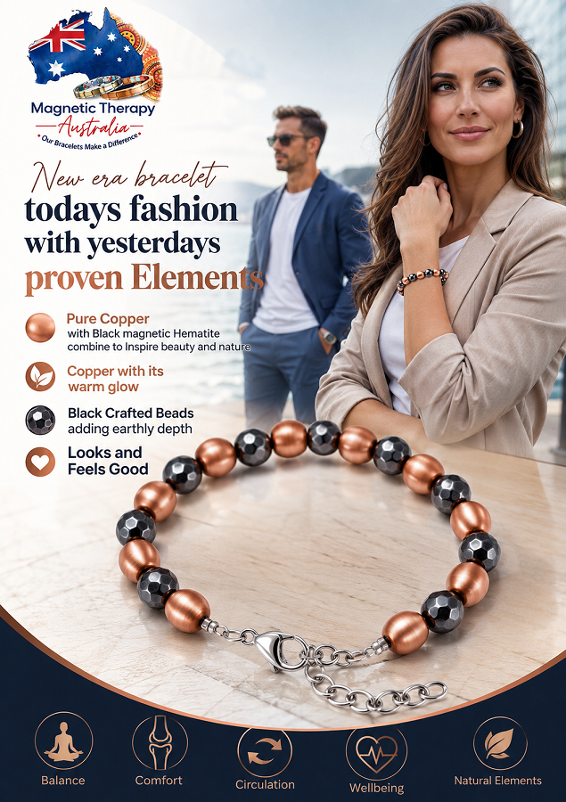 Handcrafted Copper & Black Magnetic Hematite Bracelet