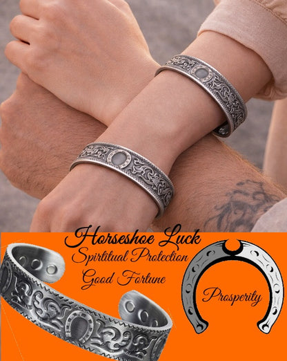 Pure Copper Silver Grey 6 Magnetic Therapy Bracelet Wellbeing + Prosperity