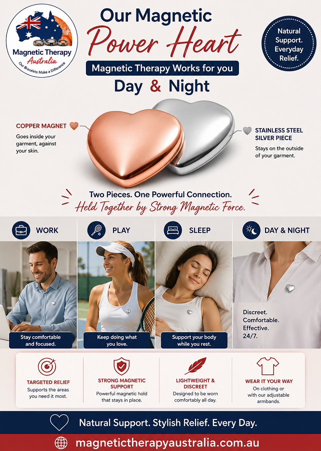 Magnetic Therapy Copper Power Heart Natural Support, Every Day Relief