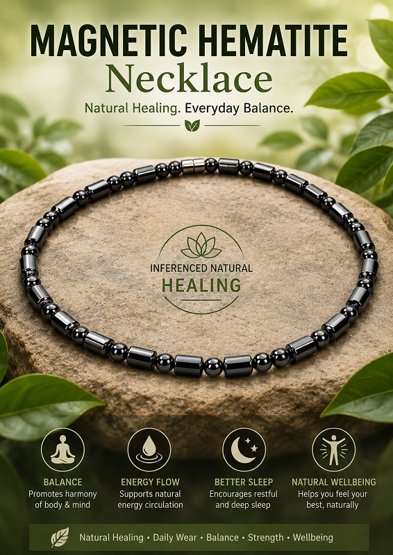 Magnetic Healing - Necklace Magnetic Hematite - Gunmetal Grey