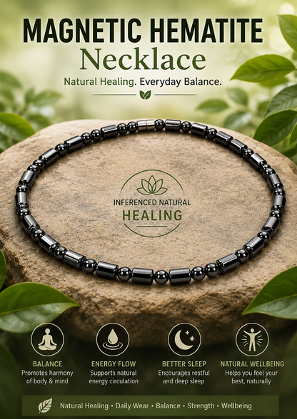 Magnetic Healing - Necklace Magnetic Hematite - Gunmetal Grey
