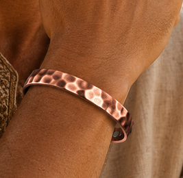 Rustic Pure Copper Cuff Magnetic Bracelet