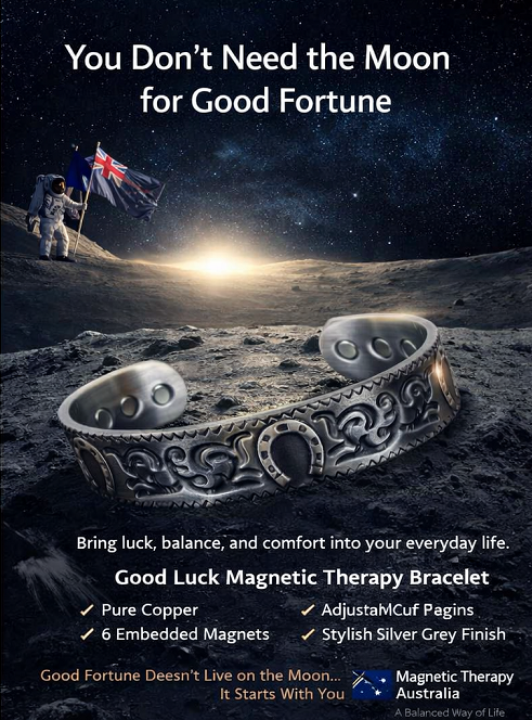 Pure Copper Silver Grey 6 Magnetic Therapy Bracelet Wellbeing + Prosperity