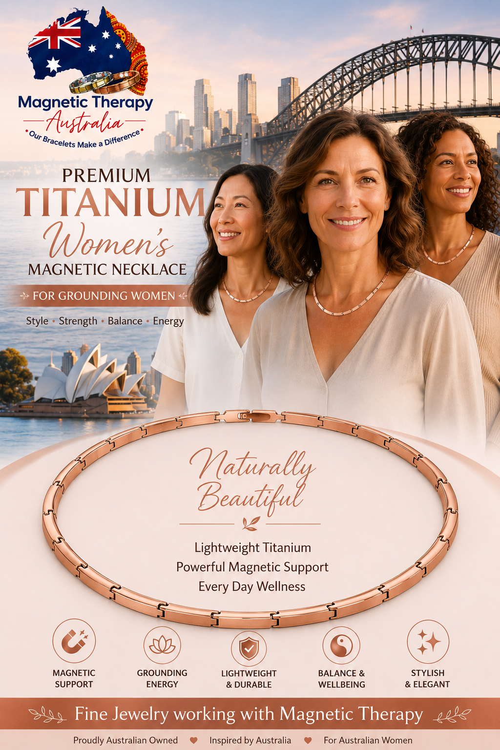Magnetic Therapy Necklace - Fine Jewellery - Grounding Benefits