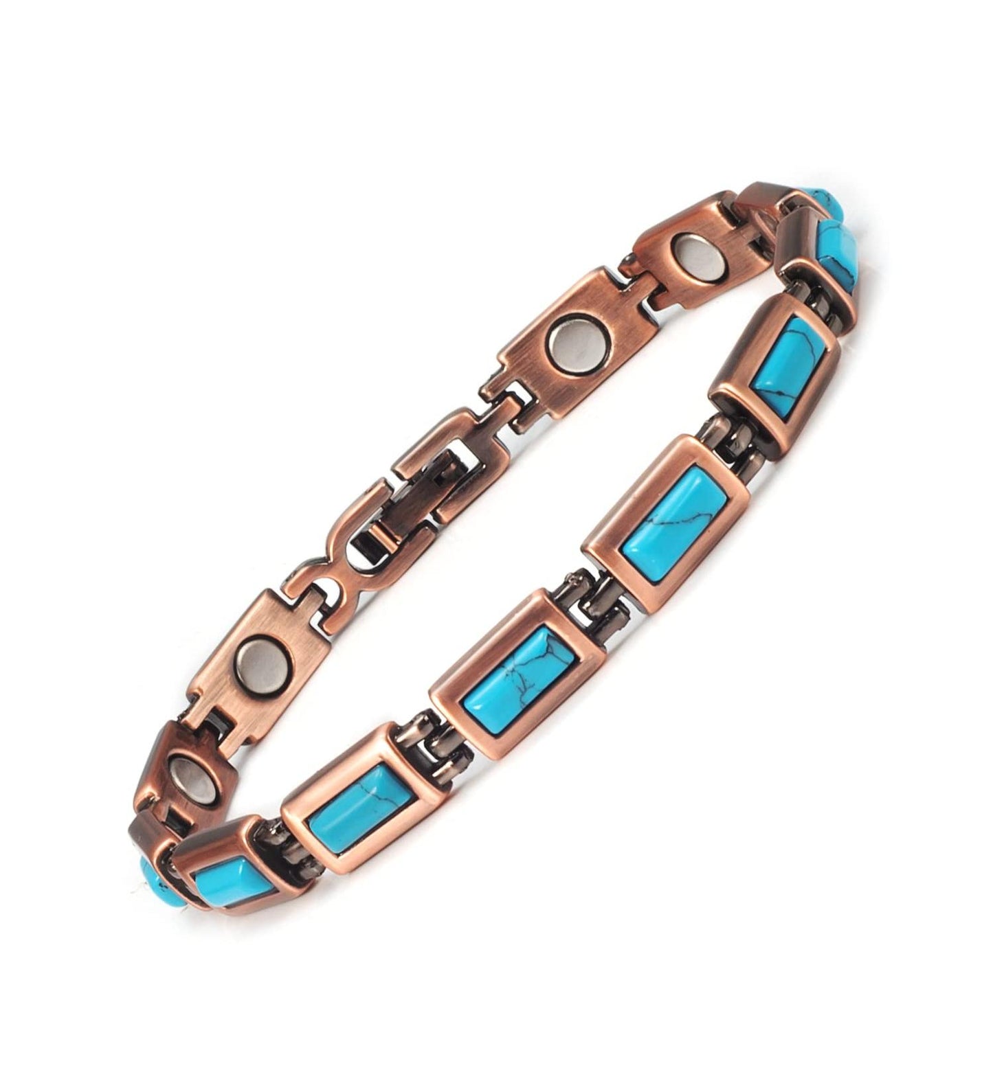 Magnetic Copper Blue Turquoise Bracelet