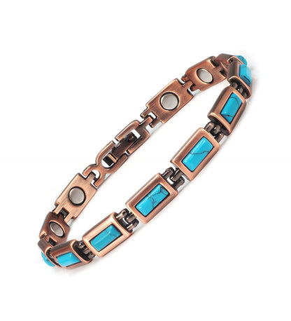 Magnetic Copper Blue Turquoise Bracelet
