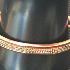 Pure Copper Bracelet Silver Gold twist Inlay - Healing Health- Cuff Adjustable