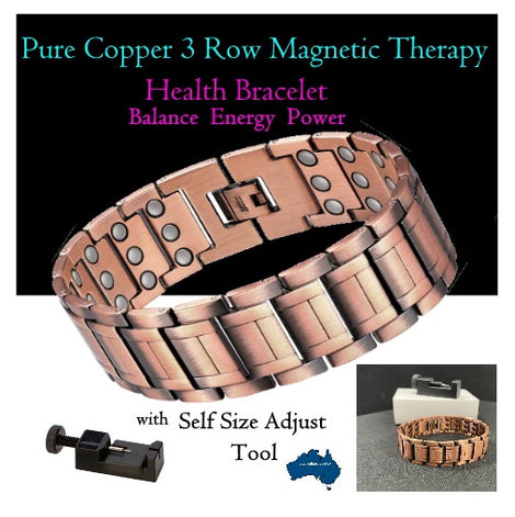 Pure Copper Bracelets for Women Blue Stone Adjustable Open Cuff Magnet  Bangles Arthritis Health Energy Jewelry Femme Resizable
