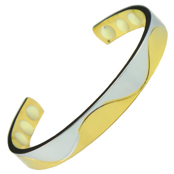 Magnetic Therapy Copper Gold & Silver Cuff Bracelet - Ellie