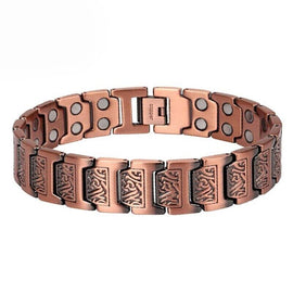 Copper 99% Black Plated Magnetic Bracelet - Double Row 3000 Gauss Magnets