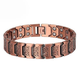 Copper 99% Black Plated Magnetic Bracelet - Double Row 3000 Gauss Magnets