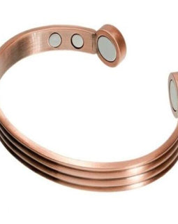 Pure Copper Magnetic Therapy Cuff Bracelet Copper Colour & Black