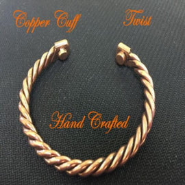 Men's Copper Cuff Twist Magnetic Wristband Bracelet - Aussie Tough Men's