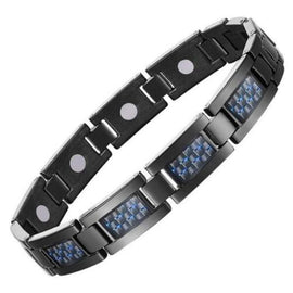 Style Conscious Men's Blue Fibre Magnetic Therapy Bracelet